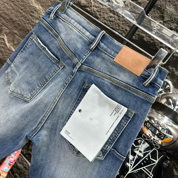 Pb809-3 mor yüksek kaliteli erkek kot pantolon sıkıntılı motosiklet bisikletçisi jean rock sıska ince yırtık delik şerit şık yılan nakış denim pantolon