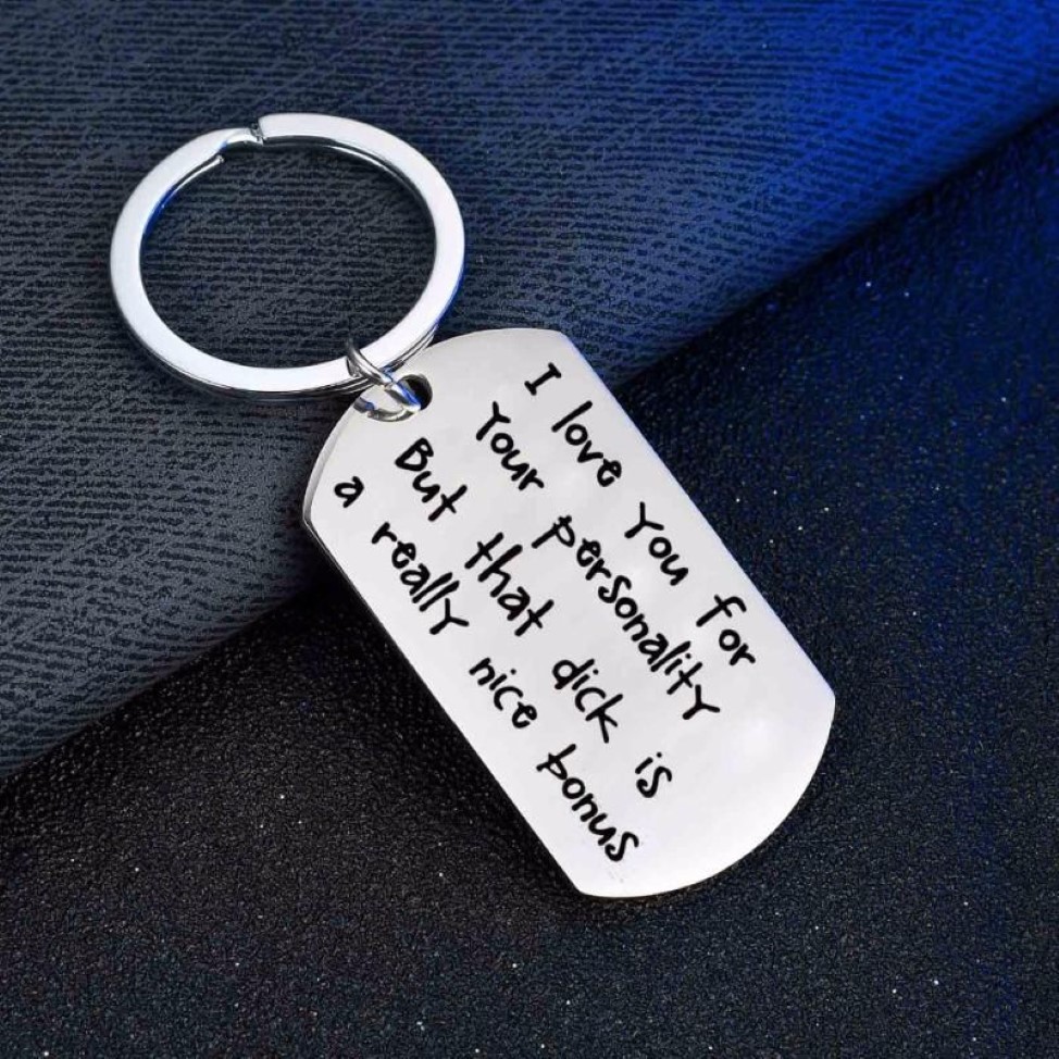Porte-clés / je t'aime porte-clés chien tag en acier inoxydable porte-clés pour couple petite amie copain femme mari porte-clés funn231i