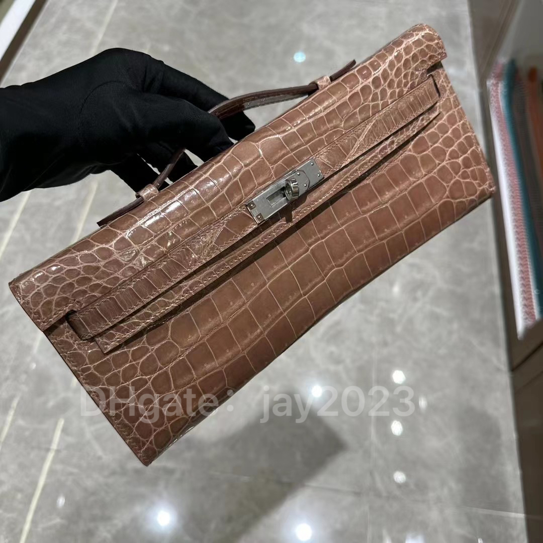 10S TOP handmade tote bag designer bag Tote Classic Noble 31CM with imported original top quality Crocodile skin with box