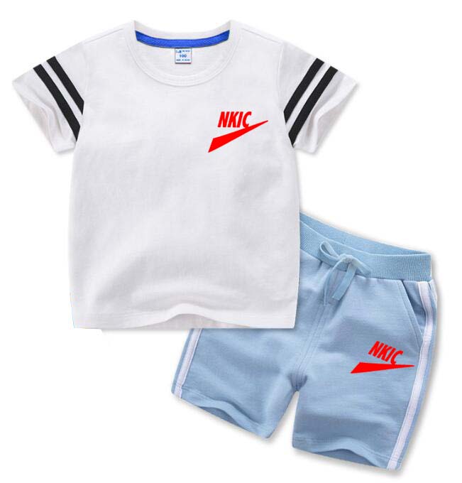 Summer new children's clothing set Children's T-shirt Shorts 2 sportswear Boys Girls Breathable clothing Fashion casual short sleeve shorts set