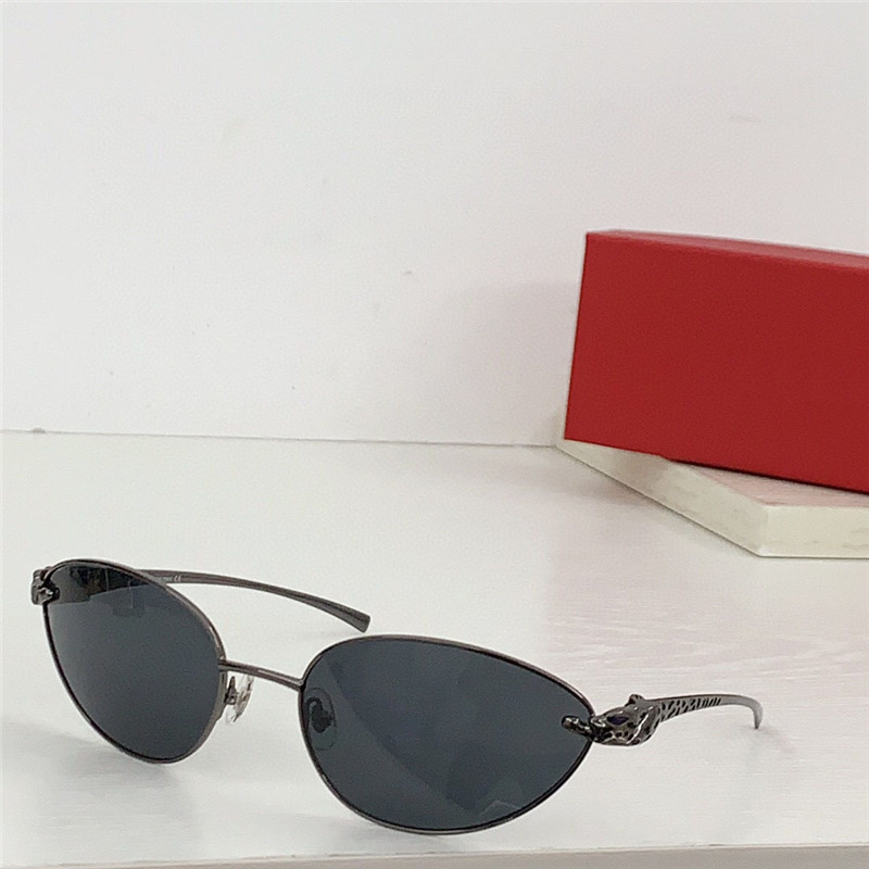 New fashion design small cat eye sunglasses 0380 metal frame simple and popular style versatile outdoor UV400 protection glasses