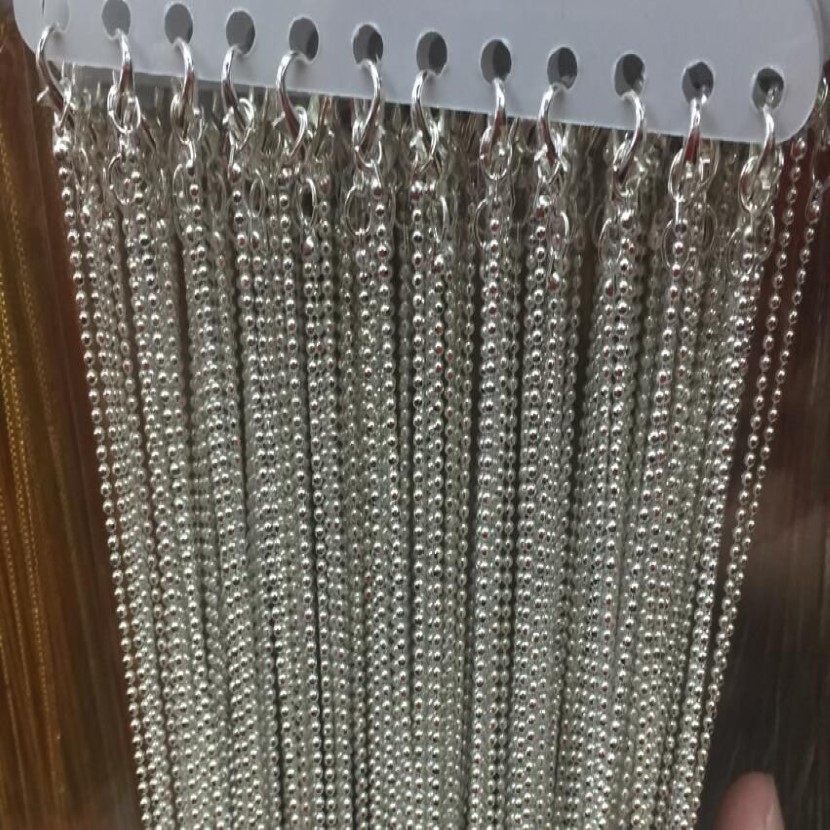 Shinny Silver Plated Ball Chains Necklace 45cm 18 inch 1 2mm Great for Scrabble Tiles Glass Tile Pendant Bottle Caps and mo277k