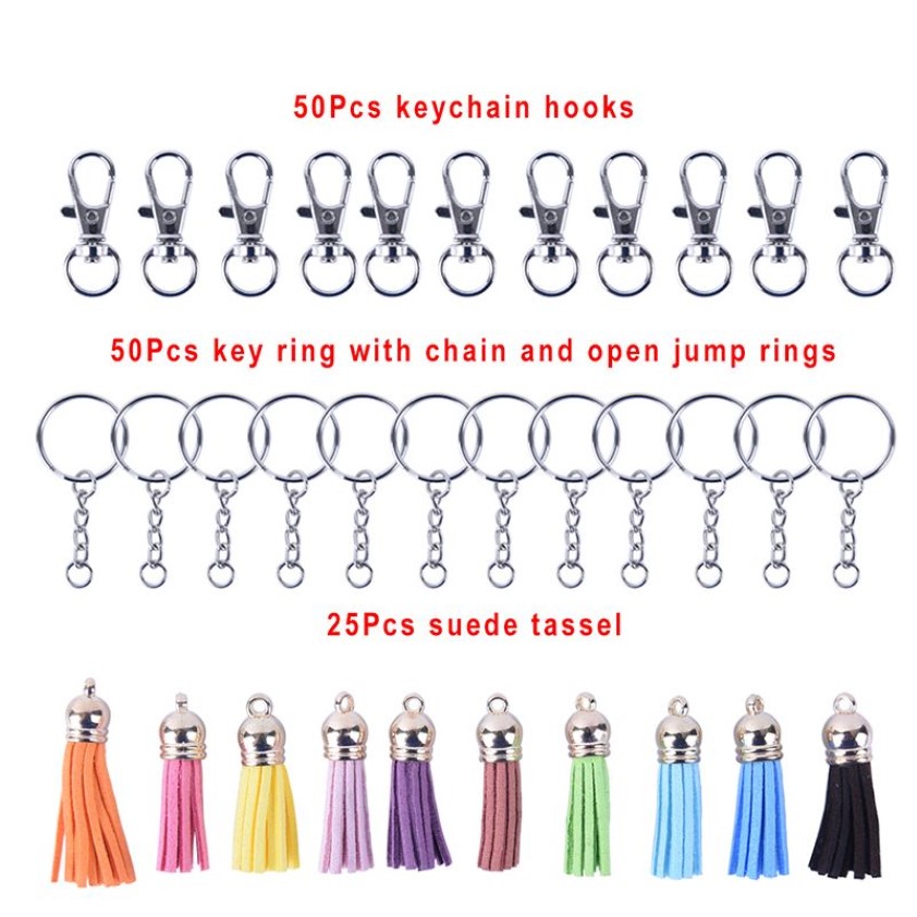 125st. Set Alloy Key Chains Tassel Bulk Nyckelringar Keyrings för DIY Crafts Jewelry Material2596