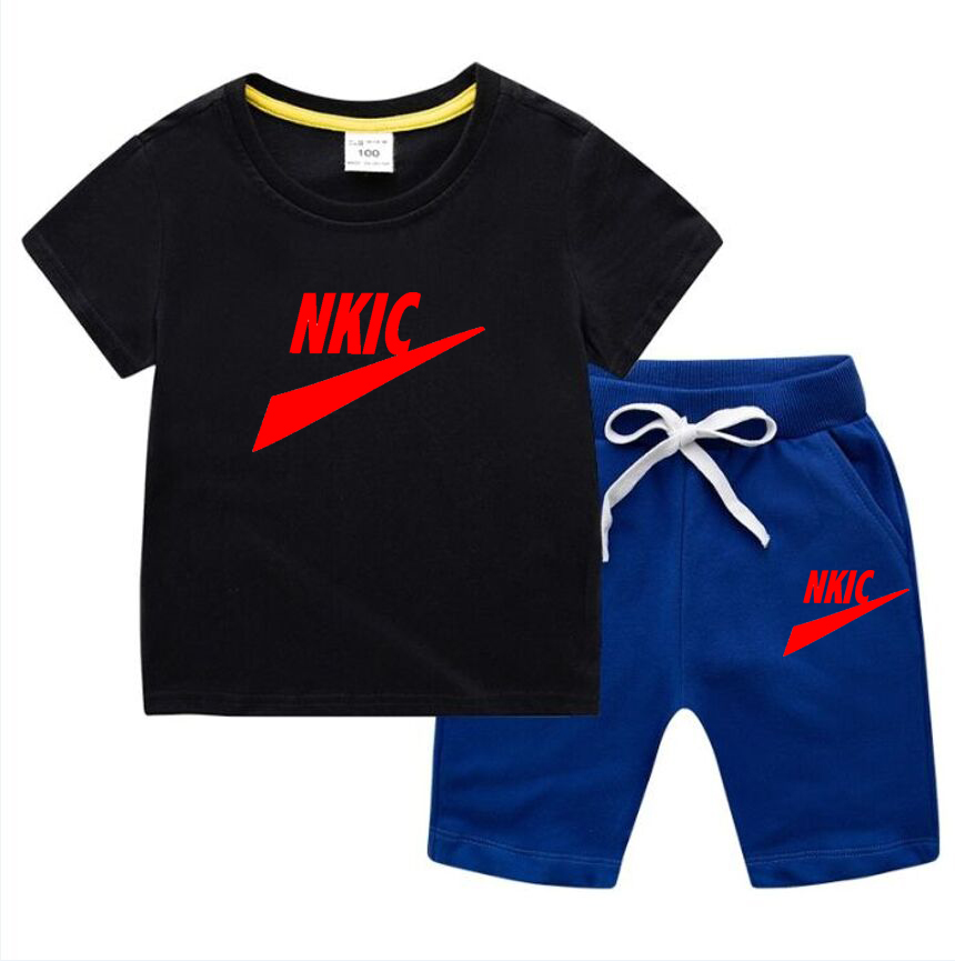 Conjunto de roupas para menino de 1 a 13 anos, camiseta e shorts de manga curta respirável, roupa de verão para bebês meninos