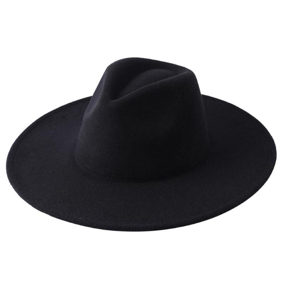 9 5 CM de abas largas de lã jazz top chapéu outono inverno senhoras preto luz vermelha topo chapéu fedora moda masculina Panama3055