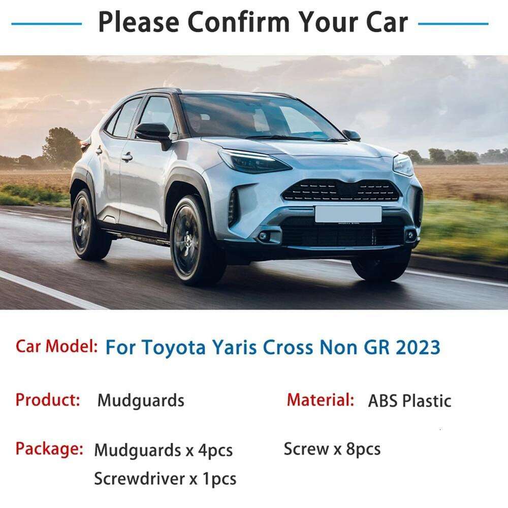 Toyota Yaris Cross Non Gr 2023에 대한 펜더 업그레이드 안티 디어티 머드 플랩 가드 가드 전면 후면 스플래시 플랩 자동차 액세서리 업그레이드