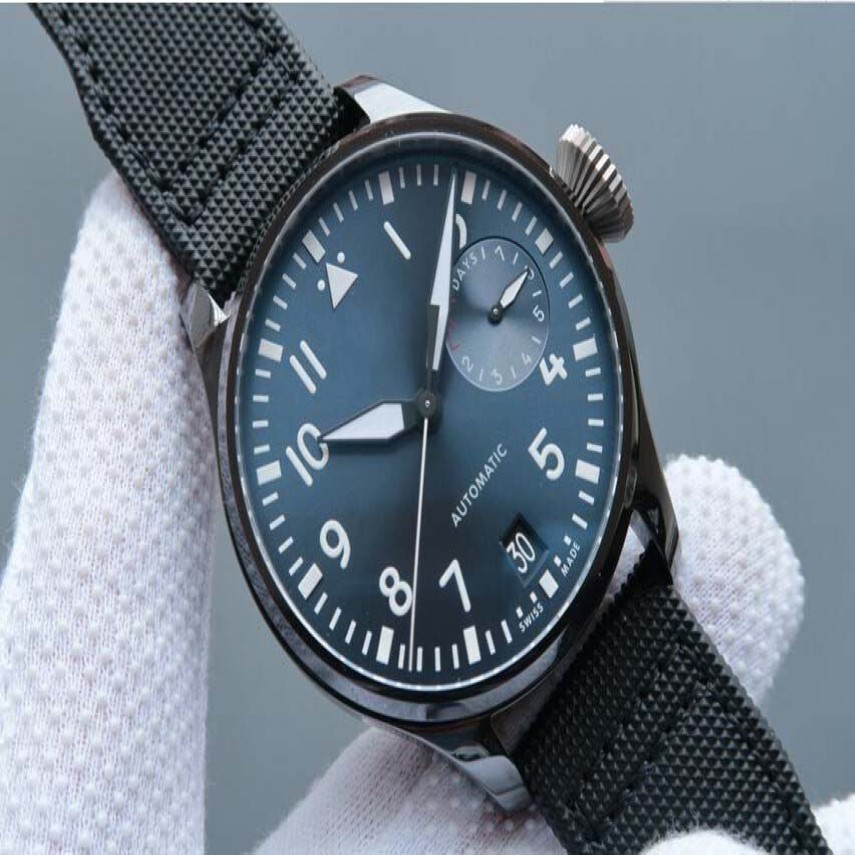 Montres-bracelets de luxe d'usine IW502003, montre-bracelet mécanique automatique pour hommes, 47mm, marque pilote, cadran bleu 252i
