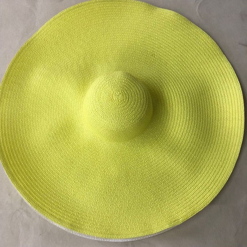 LVTZJ Super Bigger Brim Wide Straw Hats for Women Foldbar Paper Beach Hat Summer Sun UV Hats Stage Cap Drop Whole CX21989