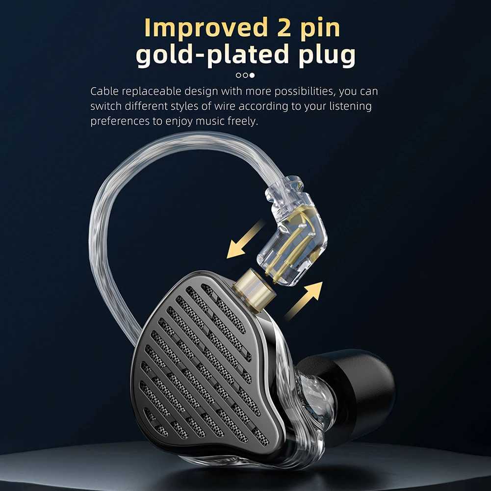 Cell Phone Earphones KZ PR2 In-Ear Earphones Wireless Bluetooth Headset Planar Driver HIFI Kz Headphones Noise Cancelling Monitor Earbuds YQ240304