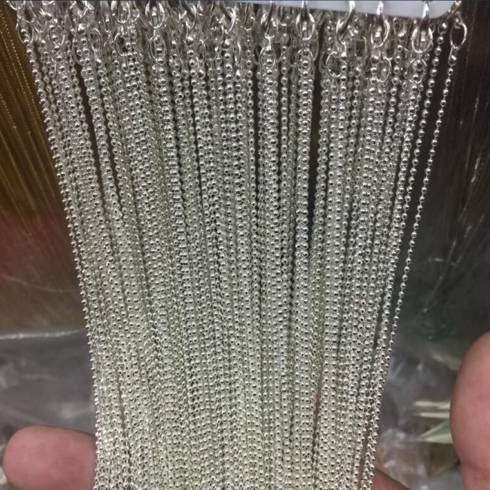 480 pièces collier de chaînes à billes plaqué argent brillant 45 cm 18 pouces 1 2 mm idéal pour les carreaux de Scrabble pendentif en verre bouchons de bouteilles et mo277k