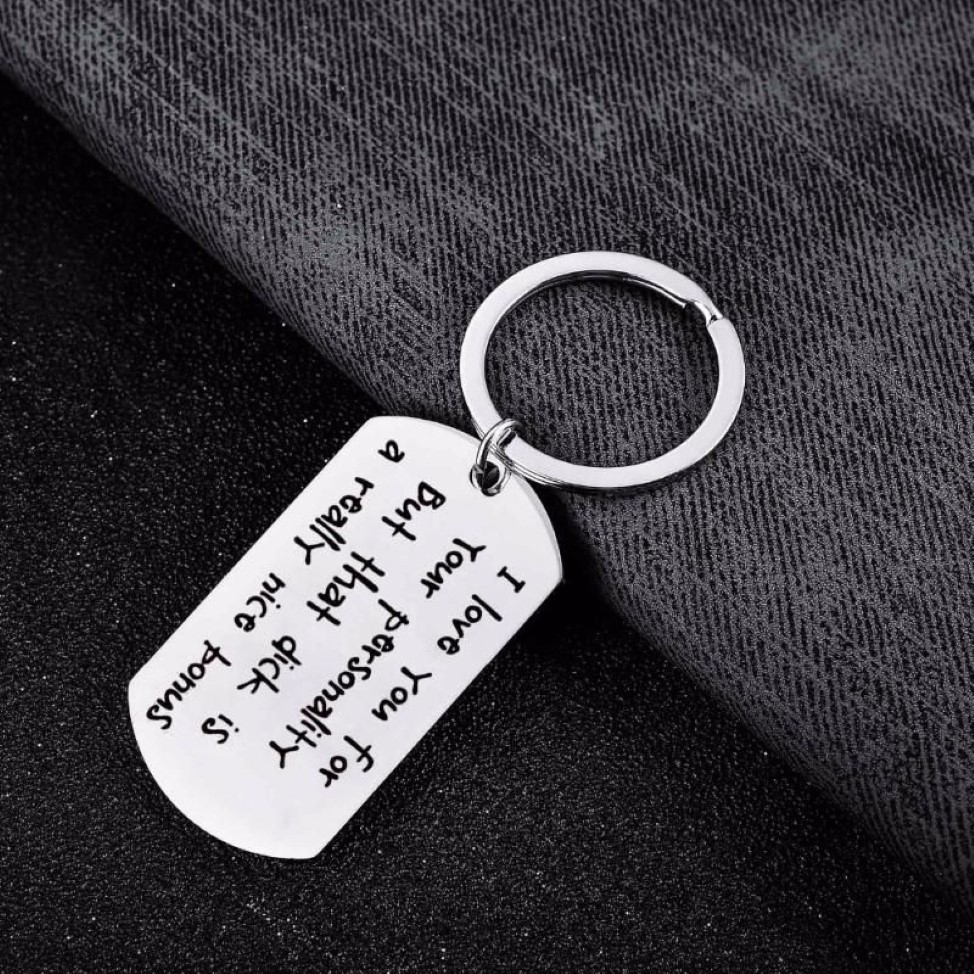 Sleutelhangers I Love You Sleutelhanger Dog Tag RVS sleutelhanger voor paar vriendin vriendje vrouw man sleutelhanger Funn2092