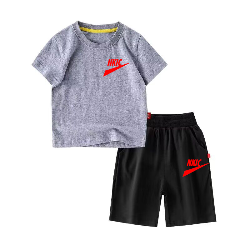 Vêtements de sport pour enfants, 2 pièces, costume de sport pour enfants, T-shirt en tissu respirant, vêtements d'été pour garçons et filles