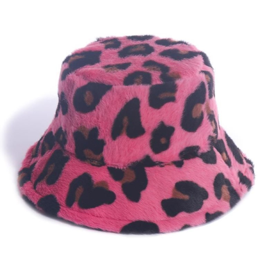 2020 Новый корейский зимний винтажный леопардовый плюшевая шляпа Женщина Женщины теплый искусственный мех шкаф японский милый милый рыбак Hat206U