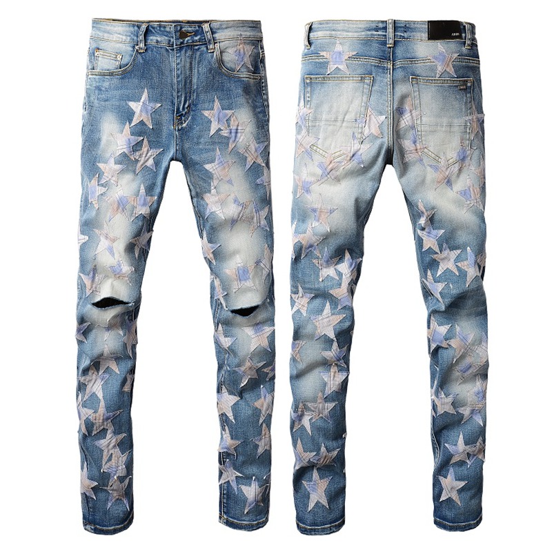 Dżinsy Nowe mody designer męskich dżinsy Wysokiej jakości podarte dżinsowe spodnie luksusowe hip -hopowe spodni zamek błyskawiczny dla mężczyzn 2024 Wysokiej jakości
