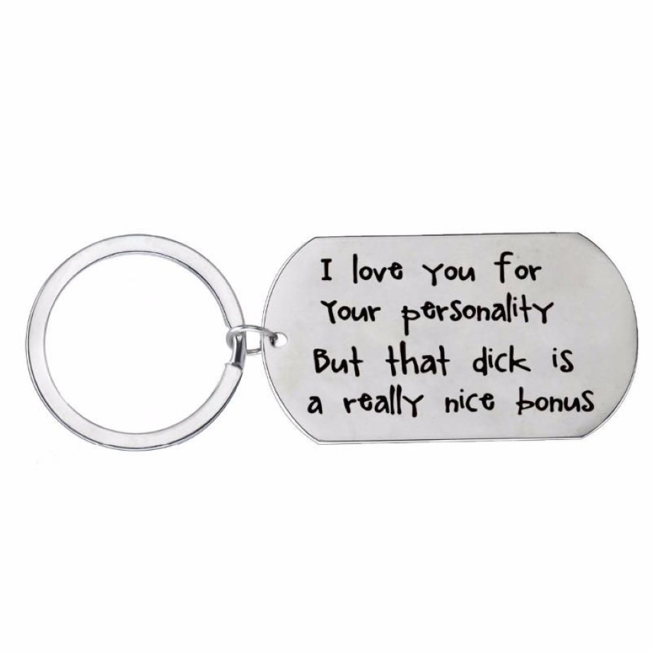 Sleutelhangers I Love You Sleutelhanger Dog Tag RVS sleutelhanger voor paar vriendin vriendje vrouw man sleutelhanger Funn2092