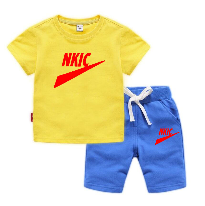 NYA SUMMER KIDS BOYS BRAND LOGOPRINT KLÄNNING SET Baby Girls Fashion T-shirt Shorts Set Toddler Clothing Kids Sportwear