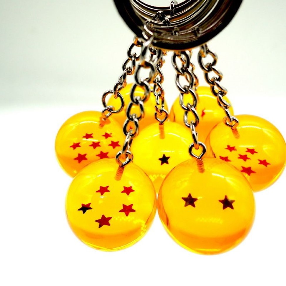 Fancy&Fantasy Anime Goku Dragon Super Keychain 3D 1-7 Stars Cosplay Crystal Ball chain Collection Toy Gift Key Ring C19011001293J
