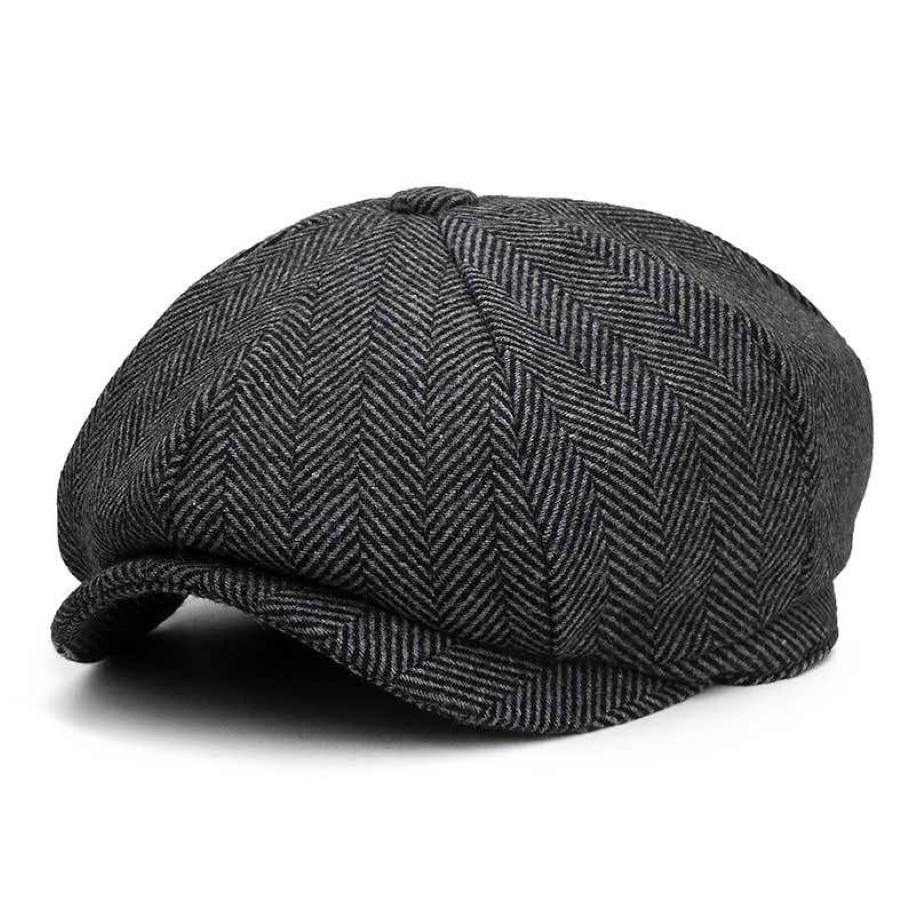 Plus size Peaky Blinders Men Beret Hat Autumn Vintage Herringbone Octagon Cap Casual Pumpkin Gatsby Flat Beret 21042354U