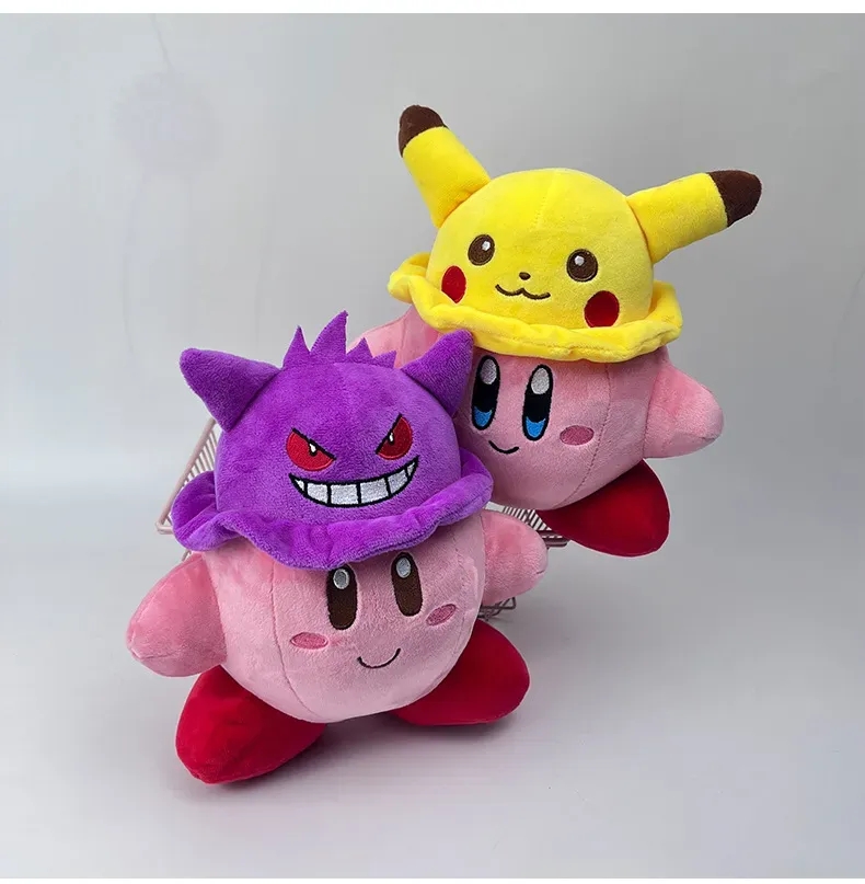 Kirby portant un chapeau, jouets en peluche, jeux pour enfants, camarades de jeu, cadeaux de vacances, ornements de salle, vente en gros, nouveaux produits 2024