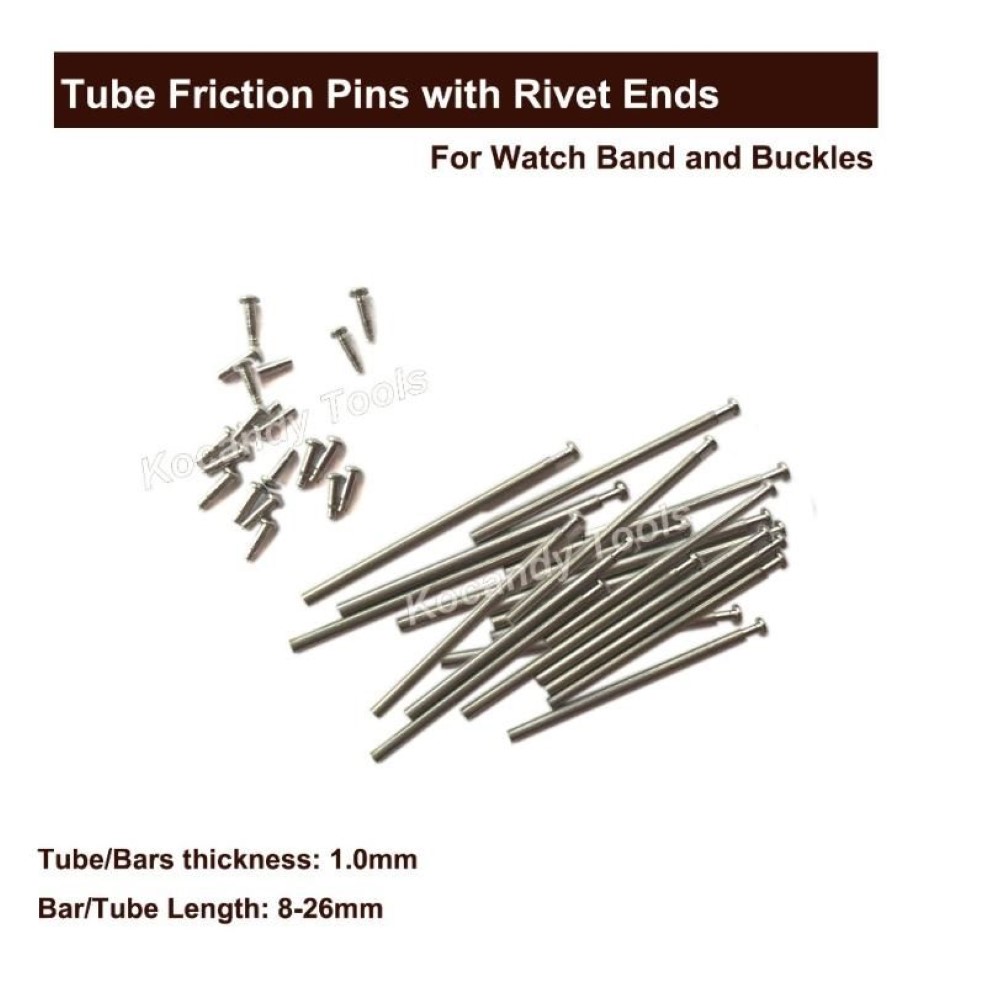 Reparationsverktygssatser Tube Friction Pin Pressure BaSs Pins Rivet Ends For Watch Band Clasp Straps Spuckles Armband Tjocklek 1 0mm 260m