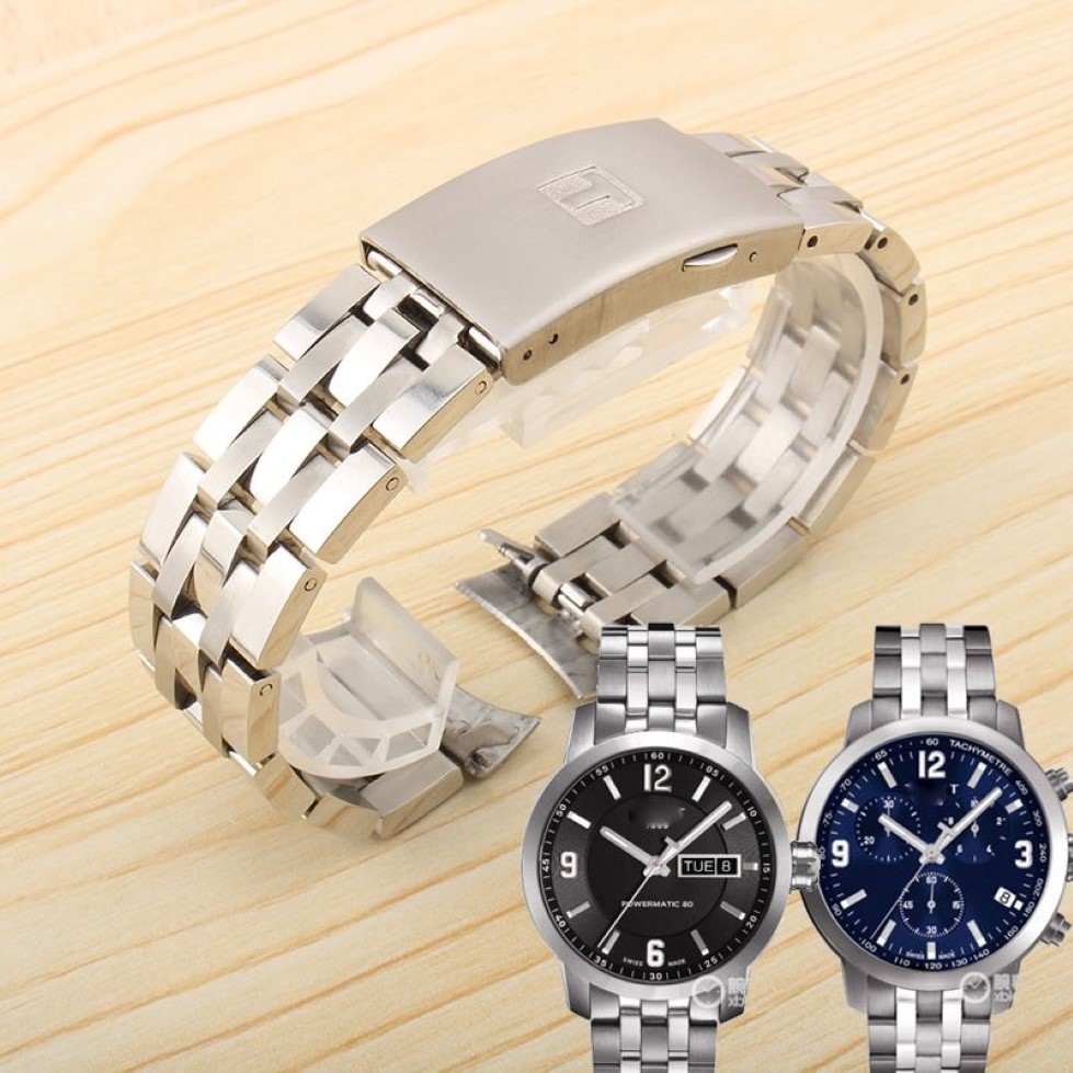 Reloj mamimi de alta calidad 19mm 20mm PRC200 T17 T461 T014430 T014410 piezas de reloj tira masculina pulsera de acero inoxidable sólido 265I