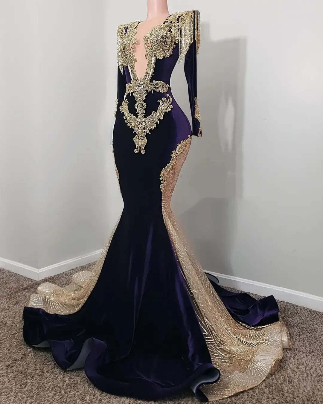 2023 Arabic Aso Ebi Mermaid Lace Prom Dress Beaded Sexy Evening Formal Party Second Reception Birthday Engagement Gowns Dresses Robe De Soiree ZJ2057