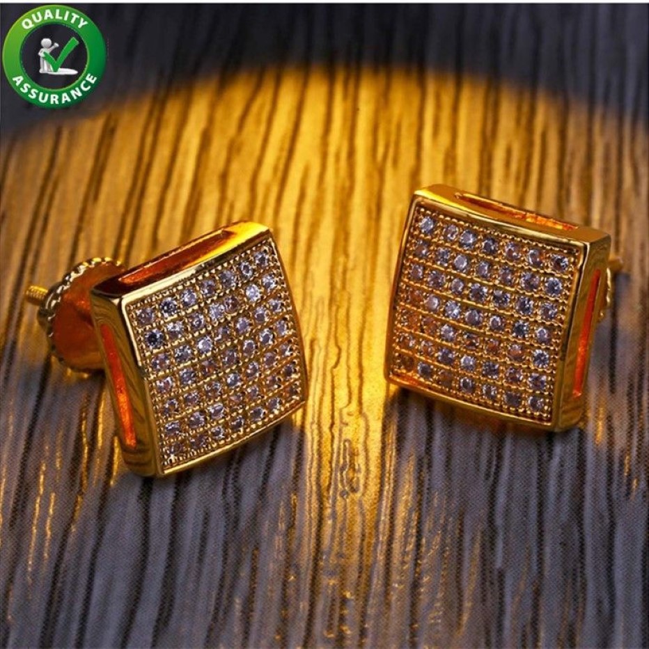 Designer Earrings Hip Hop Jewelry Iced Out Stick Diamond Cubic Zirconia Stud Earings Gold Silver Earring Bling Fashion Accessories243U