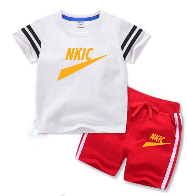 Été nouveaux enfants mode décontractée ensemble T-shirt enfants T-shirt pantalon 2 ensembles été enfants garçons ensemble enfants vêtements respirants ensemble 1-11 ans