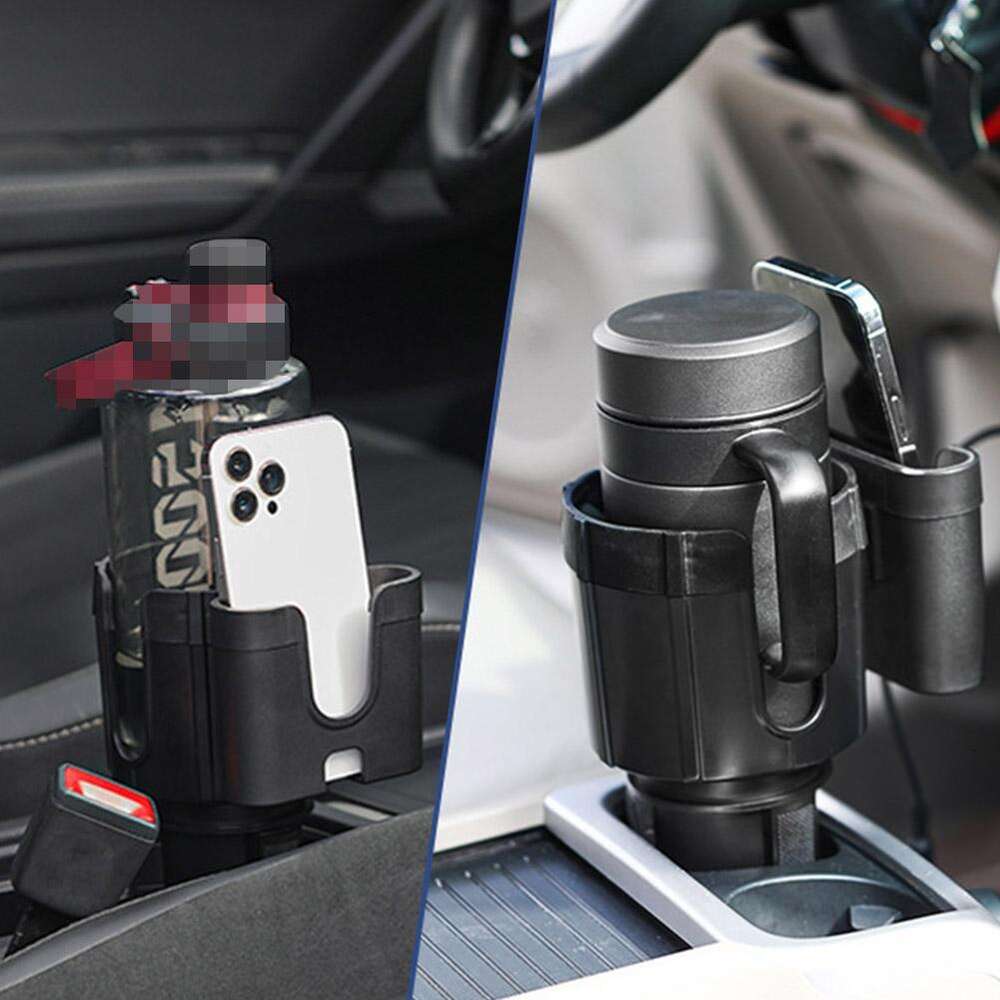 Adaptador expansor de taza multiusos mejorado, organizador de almacenamiento Interior expandible para coche con soporte para teléfono, accesorios para coche