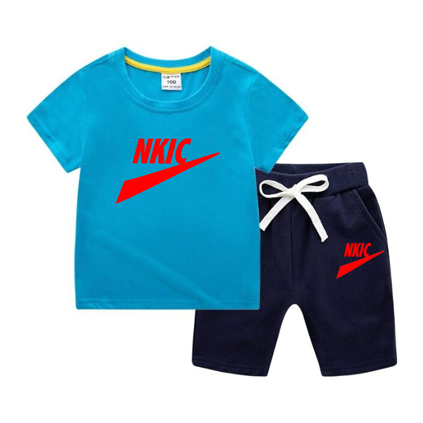 2024 Ragazzo Set abbigliamento bambini Completo in cotone Abiti estivi gite Top Pantaloncini 2 pezzi Abbigliamento bambini 1-13 anni