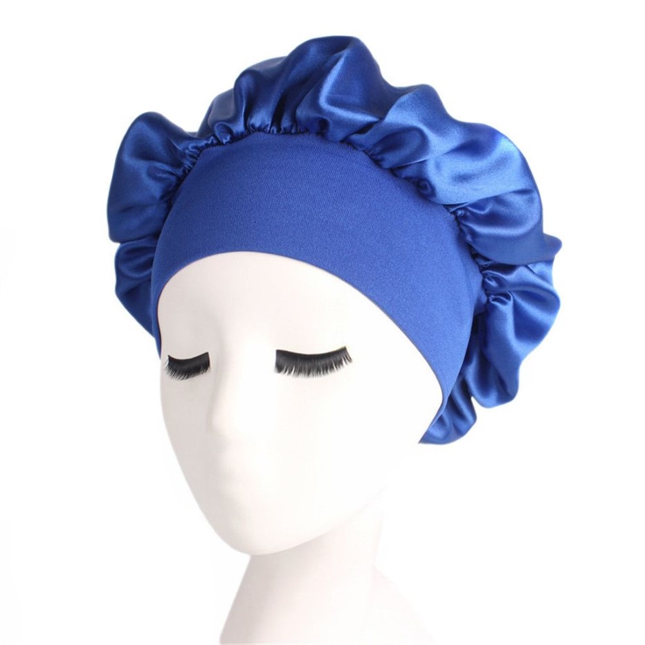 Long Hair Care Women Fashion Satin Bonnet Cap Night Sleep Hat Silk Cap Head Wrap Sleep Hat Hair Loss Caps Accessories237i