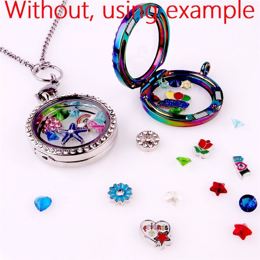 rhinestones star Floating Locket Charms DIY Alloy accessories Fit For Magnetic Living Memory Locket Pendant Fashion Jewel259r