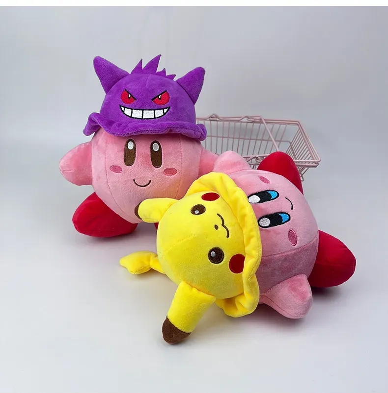 2024 hurtowe anime nowe produkty Kirby w kapeluszu pluszowe zabawki dla dzieci gry towarzysze świąteczne prezenty pokój Ozdoby