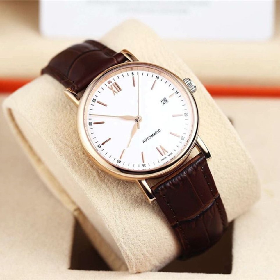 Montres hommes de marque suisse de haute qualité 2813 mouvement automatique mécanique verre saphir bracelet en cuir montre d'affaires deisgner reloj254U