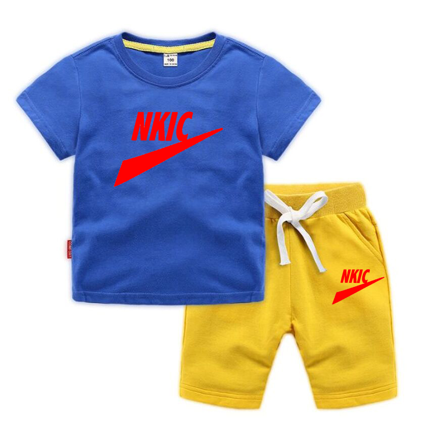 NYA SUMMER KIDS BOYS BRAND LOGOPRINT KLÄNNING SET Baby Girls Fashion T-shirt Shorts Set Toddler Clothing Kids Sportwear