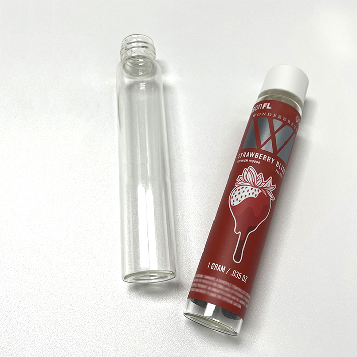 Glass Wonderbrett Pre-Roll Joint Screw Cap Pre-roll Packaging Empty 115*22mm Preroll Glass Tube