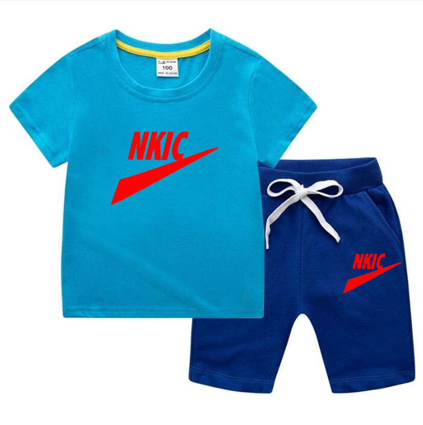 Conjunto de roupas para menino de 1 a 13 anos, camiseta e shorts de manga curta respirável, roupa de verão para bebês meninos