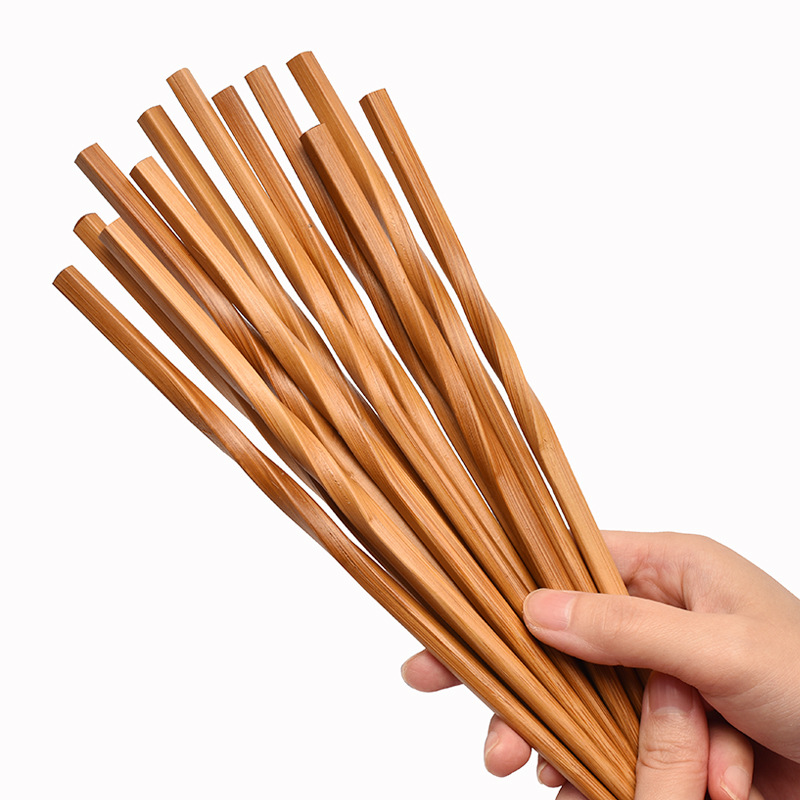 Посуда из бамбукового дерева, бытовые гостиницы, бамбуковые японские остроконечные палочки для еды, карбонизированные палочки для еды, оптовая продажа LX6373