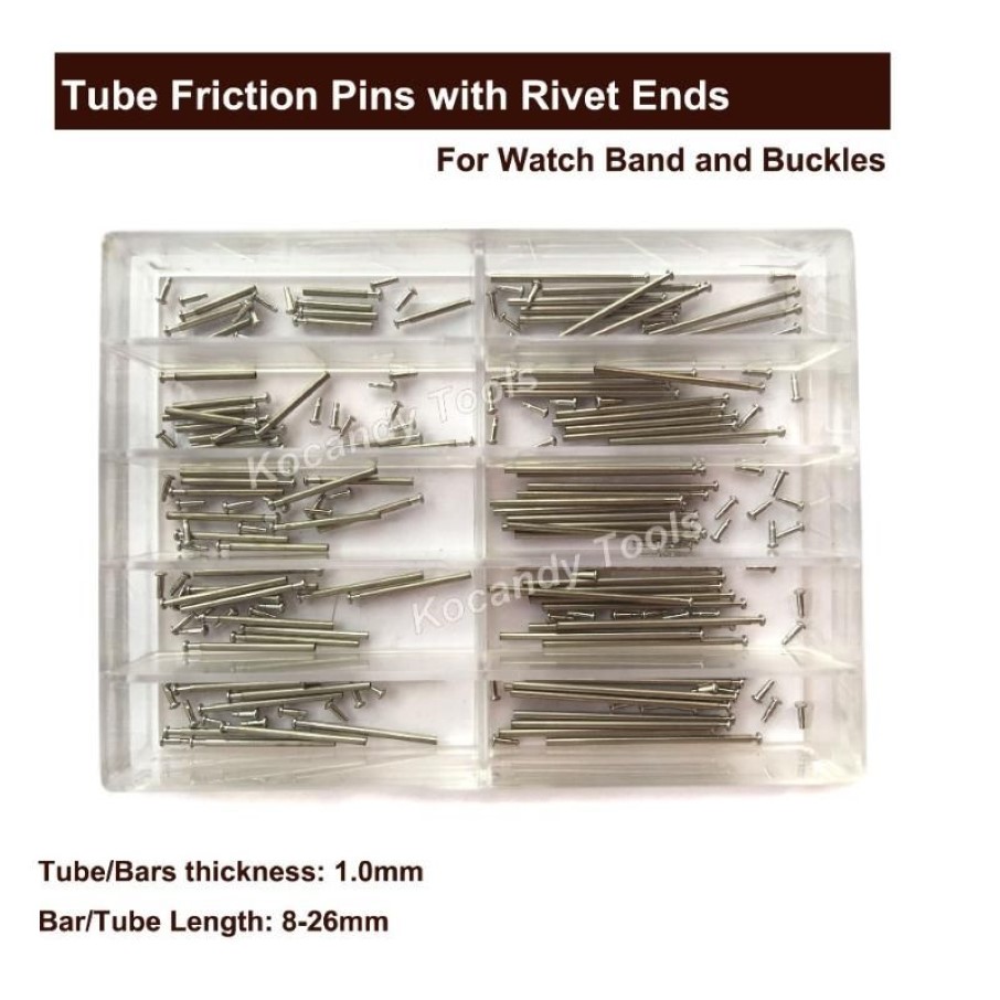 Ferramentas de reparo kits tubo pino de fricção barras de pressão pinos rebite termina para pulseira de relógio fecho fivelas pulseiras espessura 1 0mm 311n