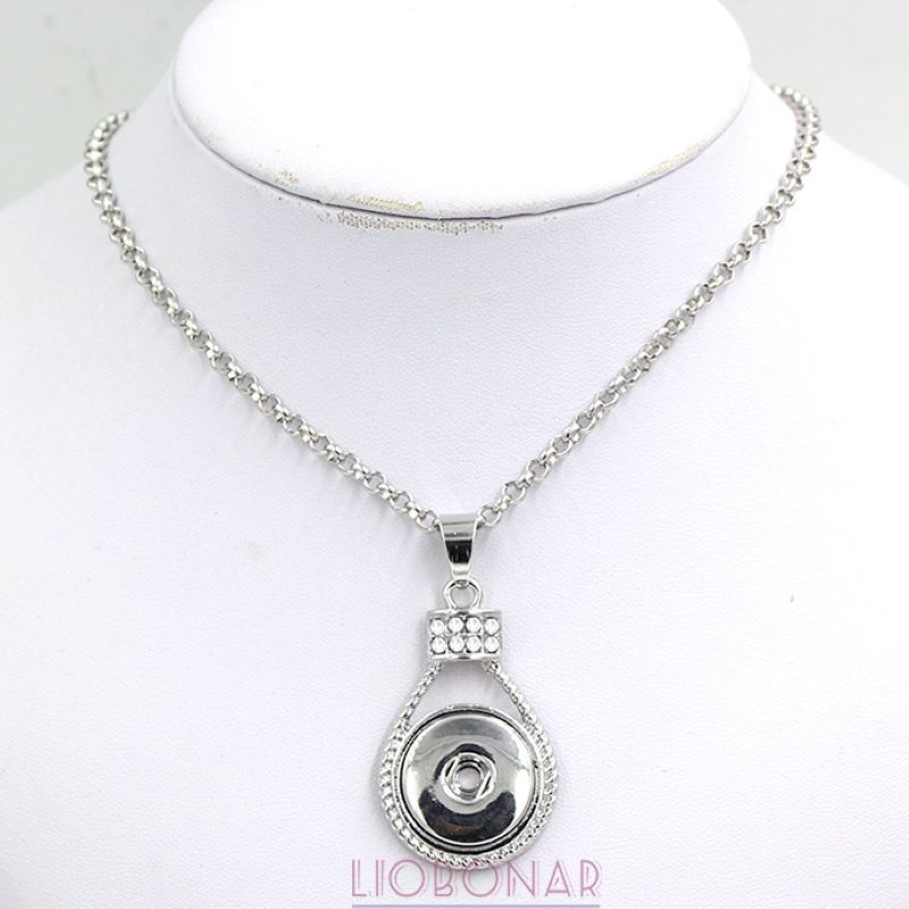 Interi gioielli a scatto Collana con pendenti in cristallo intercambiabili con bottoni a pressione da 18 mm Gioielli Bijoux Collier162y