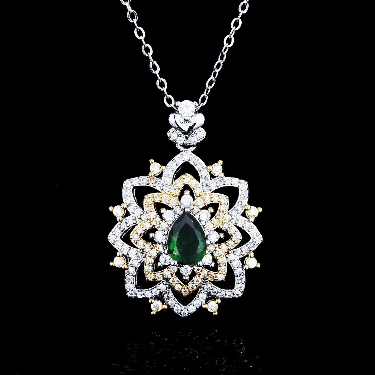 18K Multi Gold Necklace for Women Natural Emerald Diamond met diamant hangers sieraden Anillos de Bizuteria Anillos Gemstone 240227