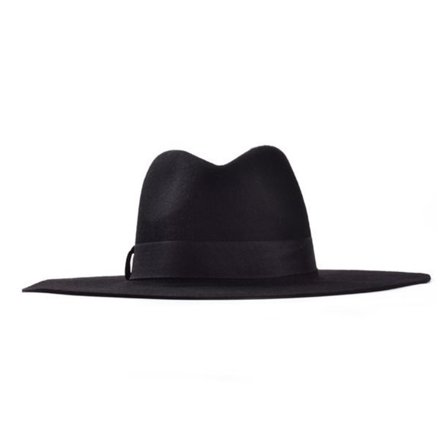 Whole-Fashion Vintage Lady Meisjes Brede Rand Wolvilt Fedora Hoed zwarte Floppy Cloche cowboyhoed voor mannen en vrouwen Shippin270W