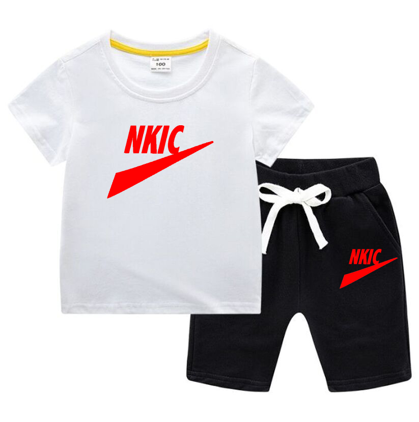 Conjunto de roupas para menino de 1 a 13 anos, camiseta e shorts de manga curta respirável, roupa de verão para bebês meninos