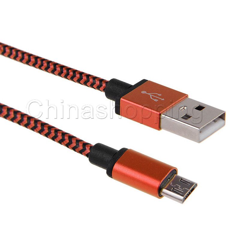 1M 3FT 2M 6FT 3M 10FT Metal Copper Micro USB Charger Sync Data woven Braided Cord Type C Charging Cable For Samsung S23 S24 Android Phone