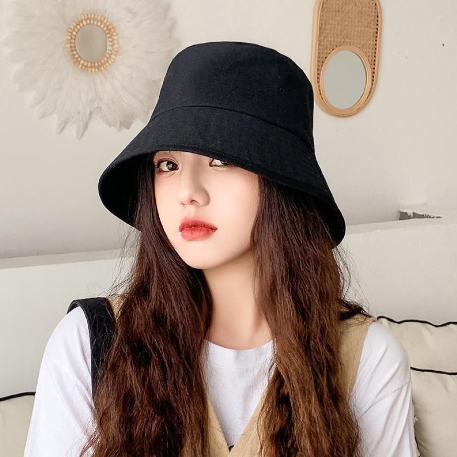 Cokk Bucket Hat Women Summer Korean Fisherman Hat Black Sun Protection Casual Ladies Hats Japan Style Panama Cap Gorros Flat Top 2283Z