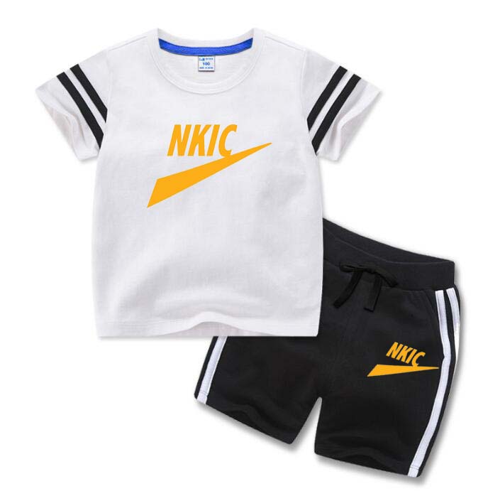 Set di moda casual bambini estivi T-shirt T-shirt bambini Pantaloni Set di vestiti estivi bambini Set di abbigliamento traspirante bambini 1-11 anni