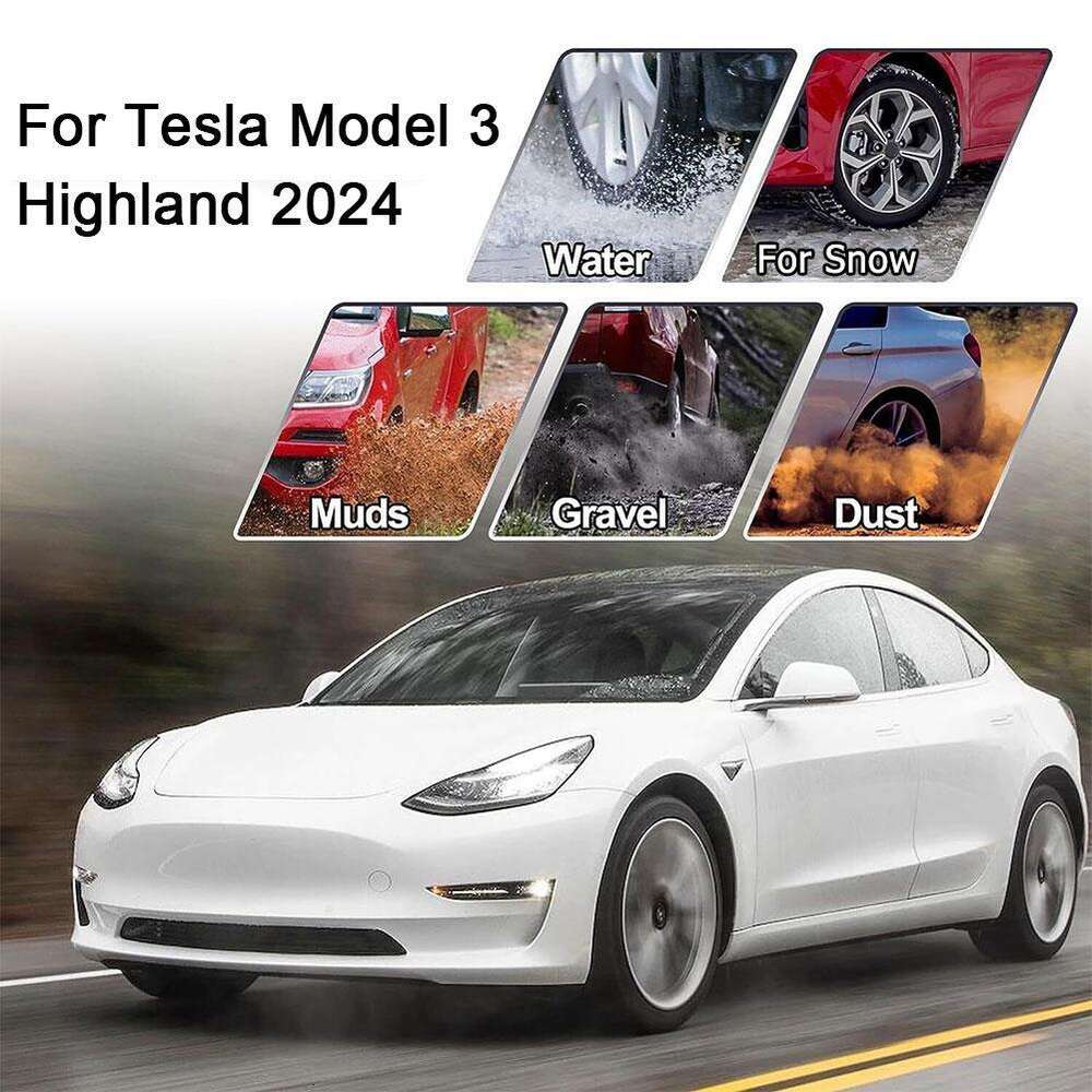 Upgrade Kotflügel Flaps Für Tesla Modell 3 Highland 2024 Hinten Schutz Anti-Sand Splash Kotflügel Zubehör Auto Zubehör Upgrade