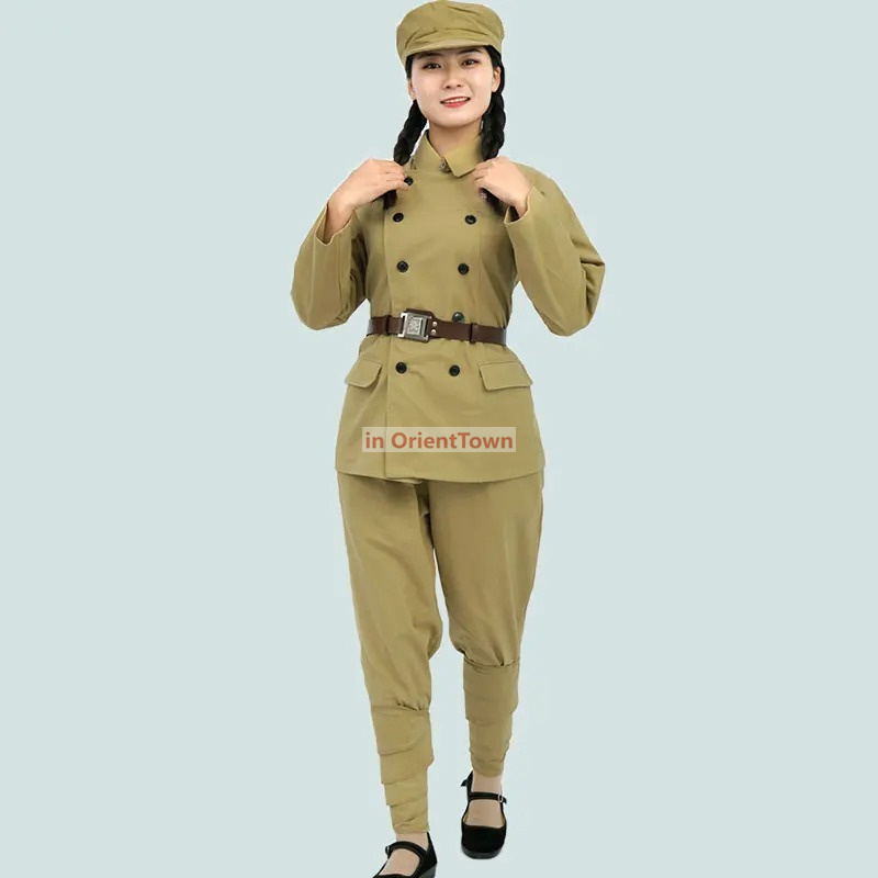 Pure cotton clothing for resisting US aggression Aiding North Korea old-fashioned Khaki yellow clothes PLA Uniform volunteers in 1950s