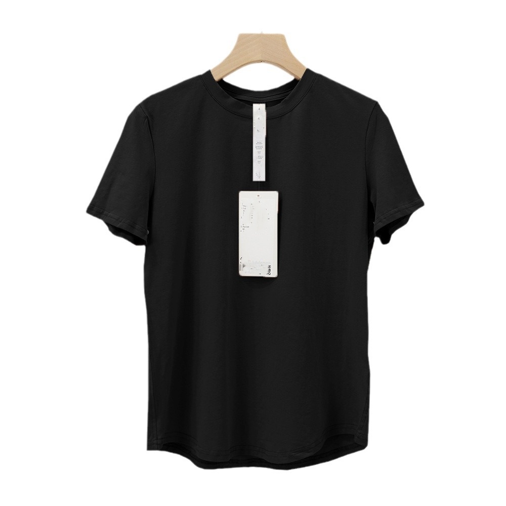 ll Женская свободная блузка с короткими рукавами для йоги, спортивный топ, повседневная футболка для бега и фитнеса из мягкой дышащей ткани на лето
