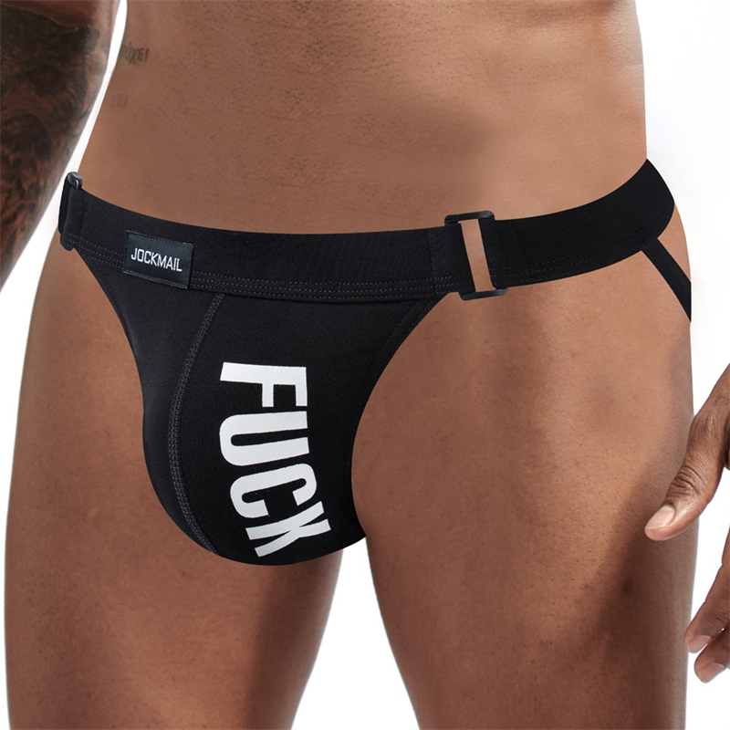 Jockmail Jockstrap Sexy sous-vêtements gai hommes String G String hommes String pénis pochette slips Slip coton blanc noir JM237